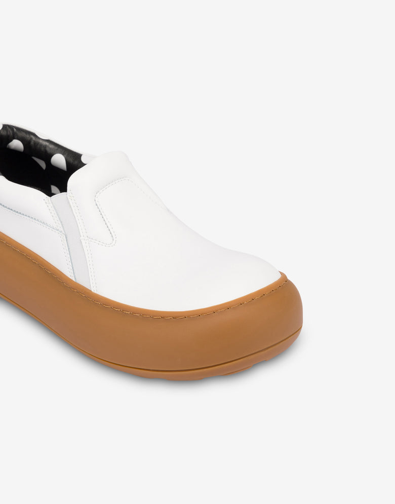 Zapatillas de piel de becerro  Blanco Moschino 3