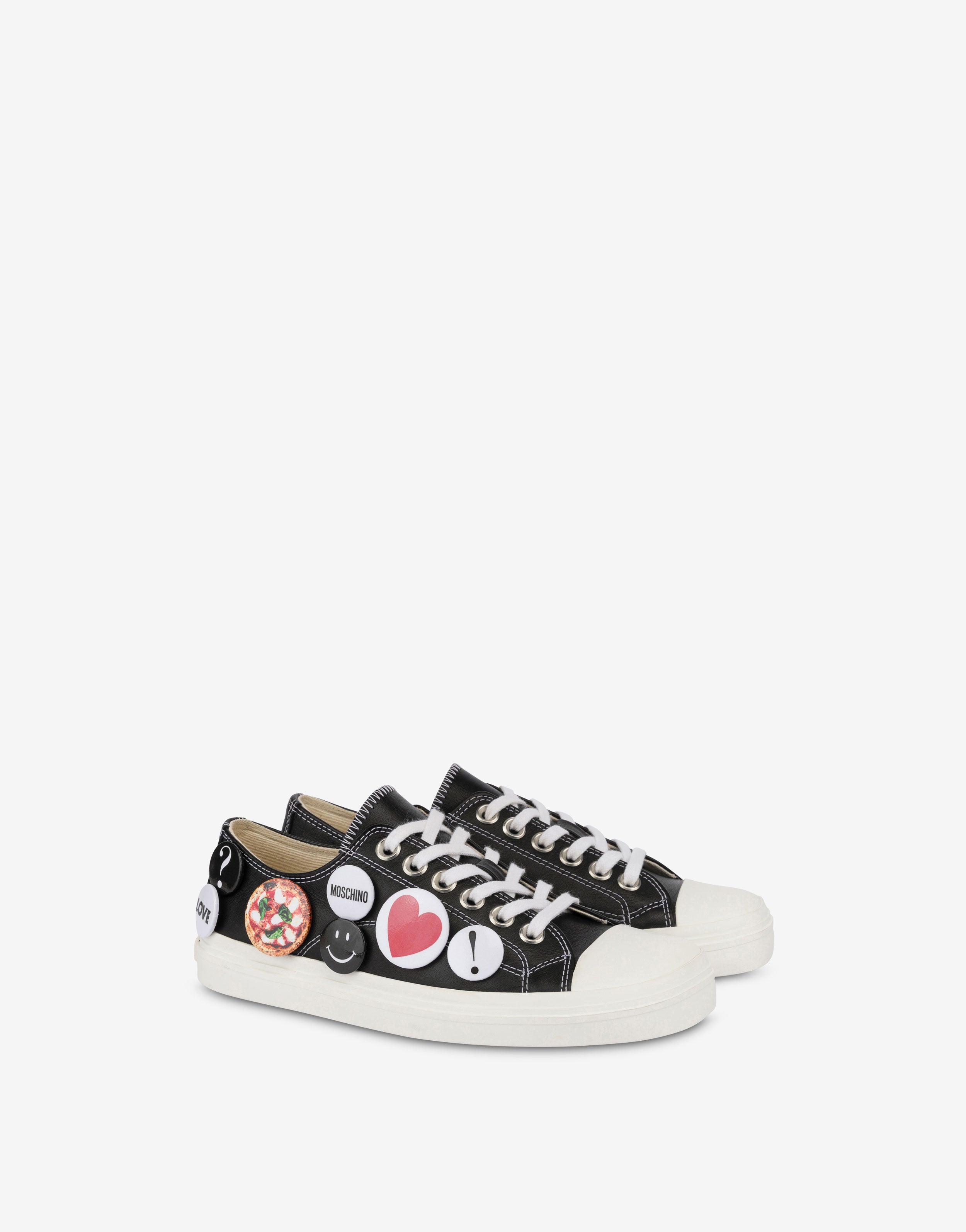 【関税&送料込】Moschino Sneakers With Pins Moschino Sneakers With Pins In Black | ModeSens