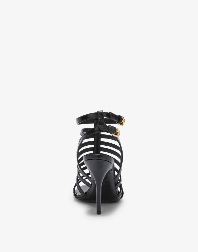 Brushed calfskin sandals Black Moschino 2
