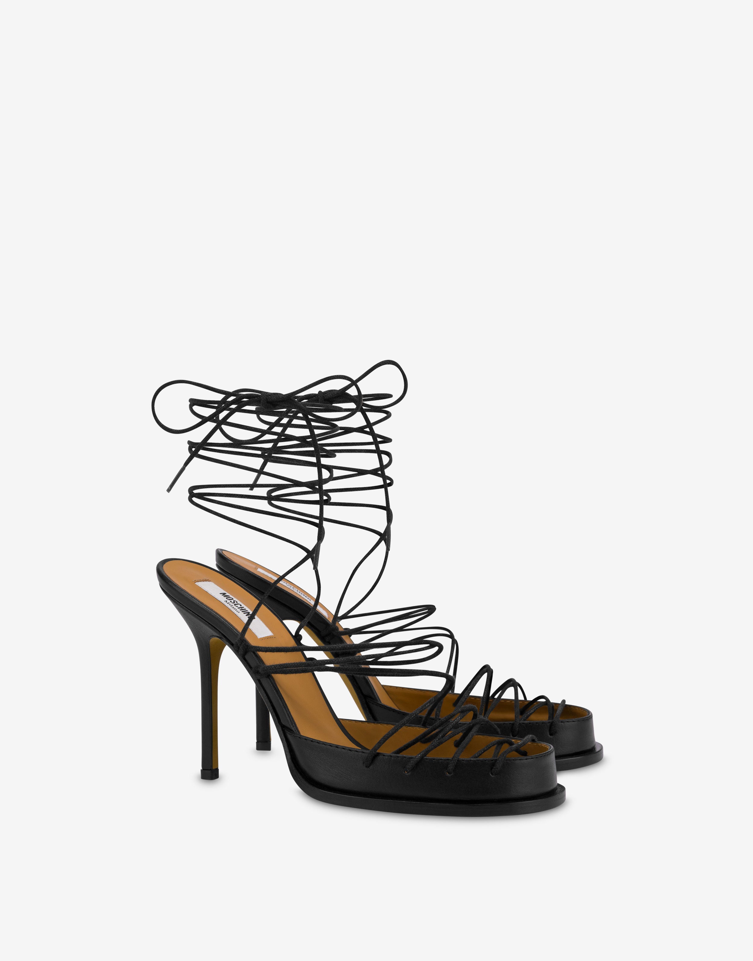 Laced High Calf Sandals | Moschino