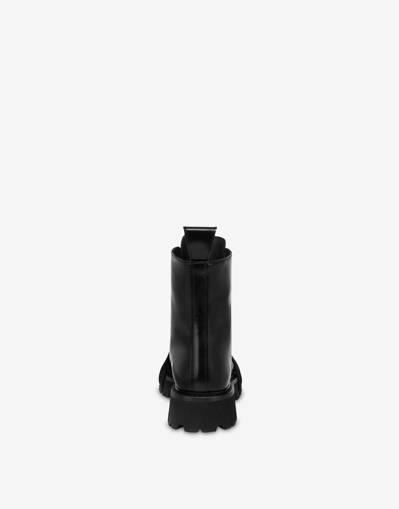 Combat boot in calfskin Black Moschino 2