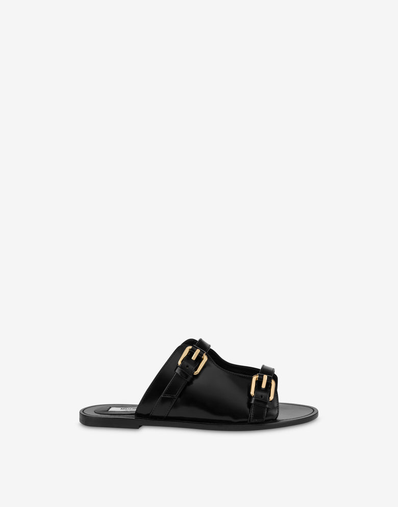 Moschino 平底凉鞋Buckles 黑色 Moschino 1