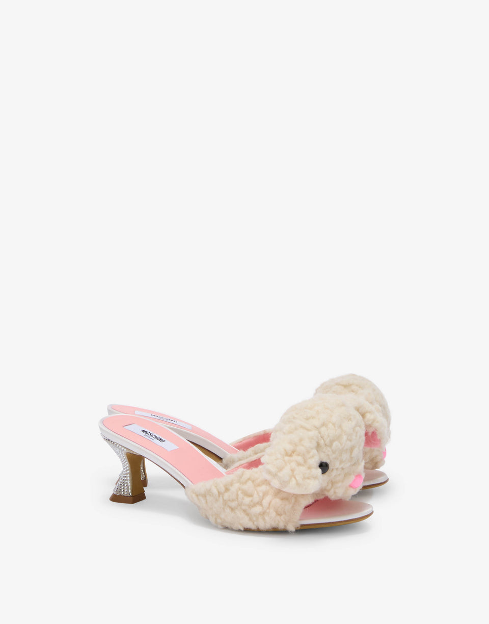 Wool mules White Moschino 0