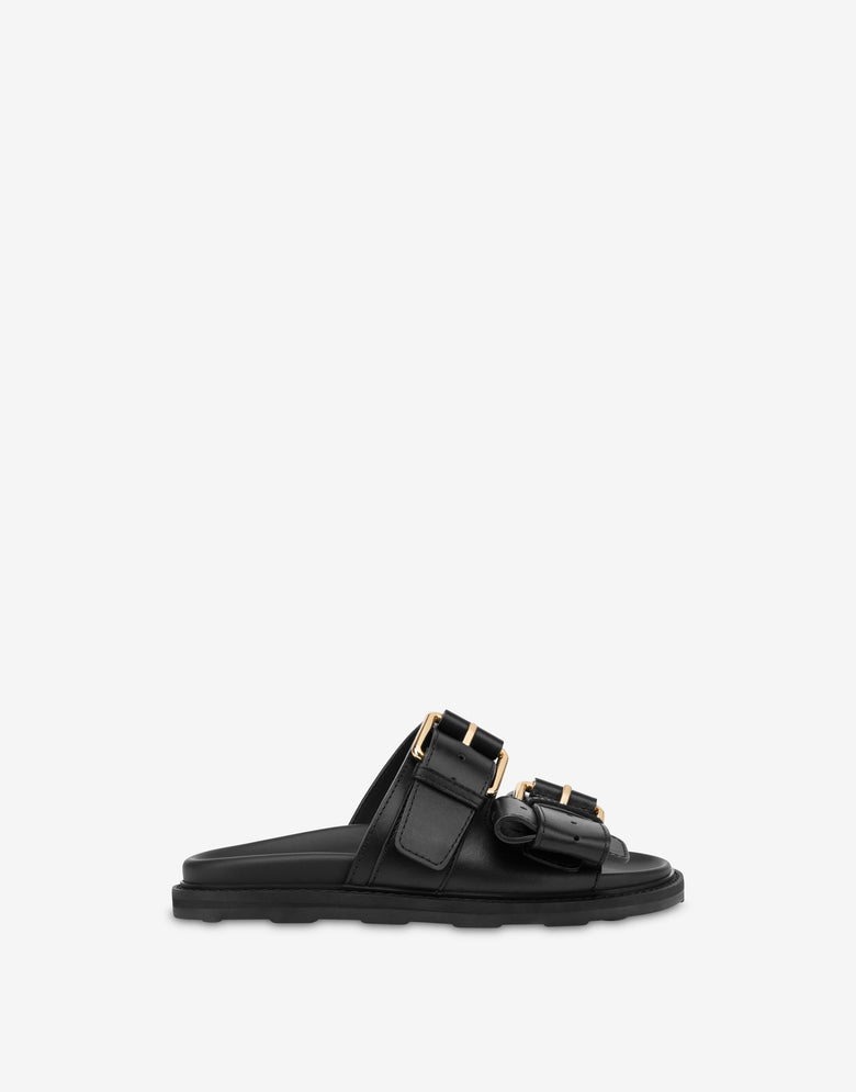 Calf sandals Black Moschino 1