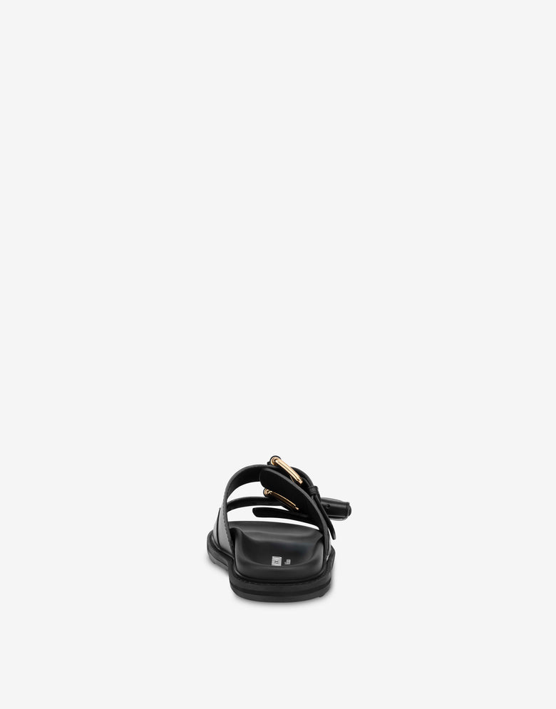 Calf sandals Black Moschino 2