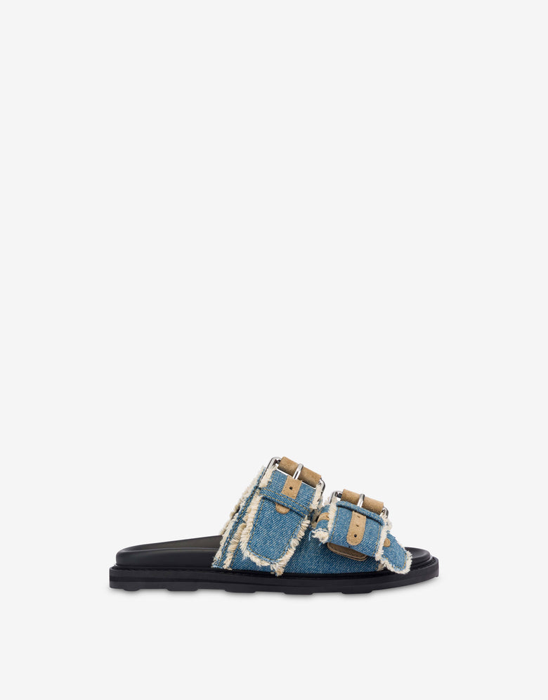 牛仔凉鞋 蓝色牛仔布 Moschino 1