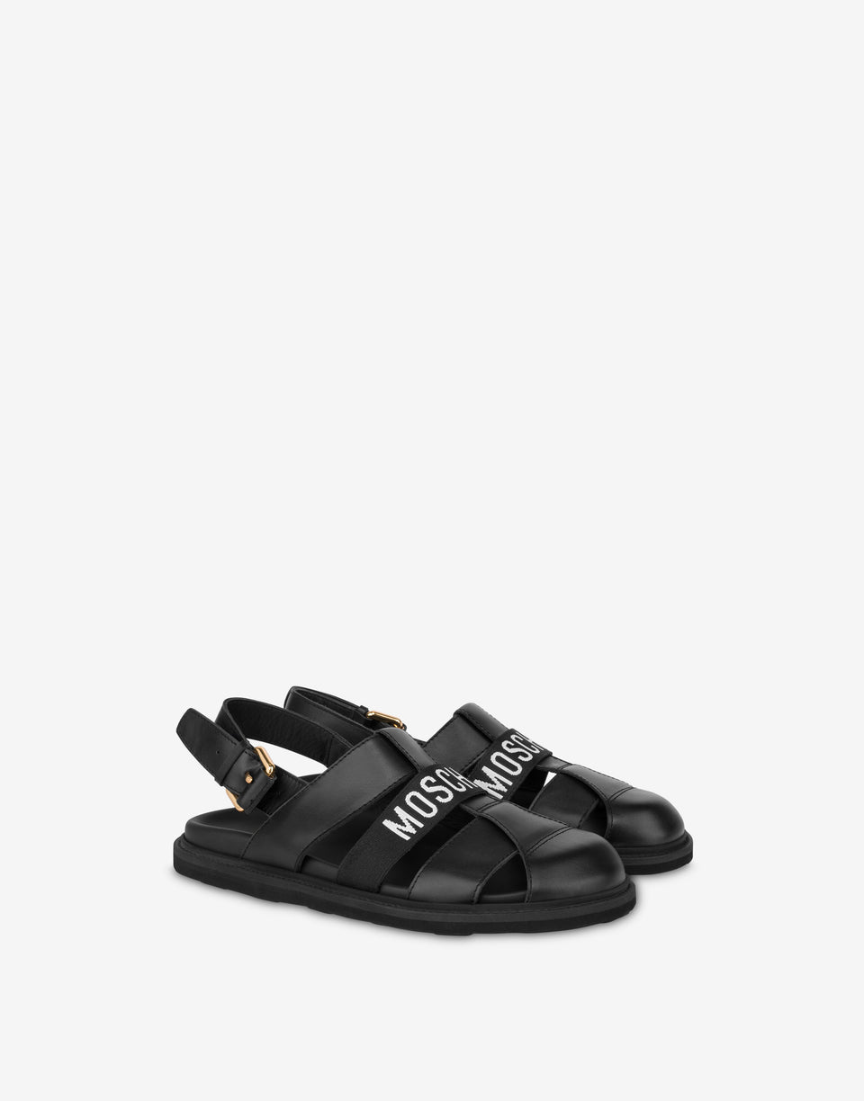 Calfskin sandals Black Moschino 0