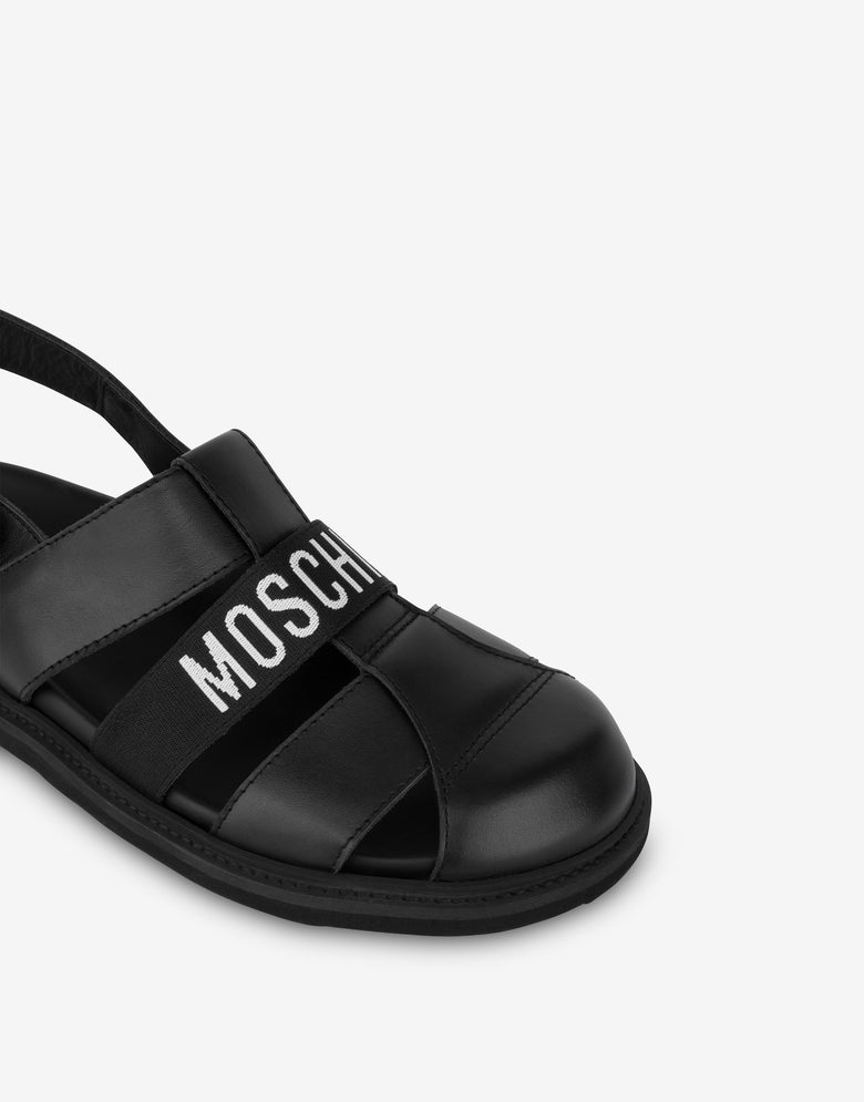 Calfskin sandals Black Moschino 3