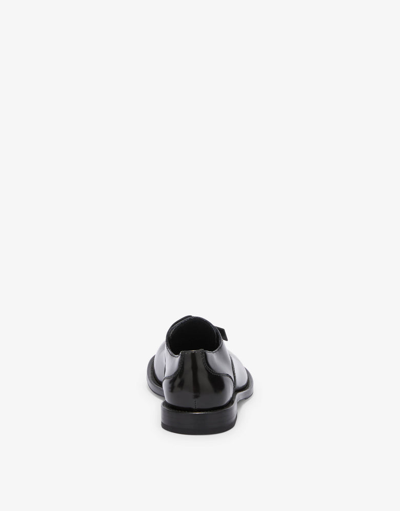 Two-tone brushed calfskin derbies Black Moschino 2