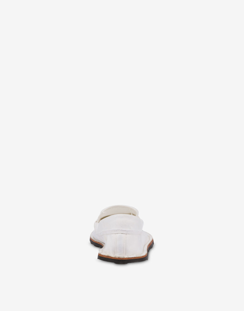 Loafers in canvas Desert College White Moschino 2