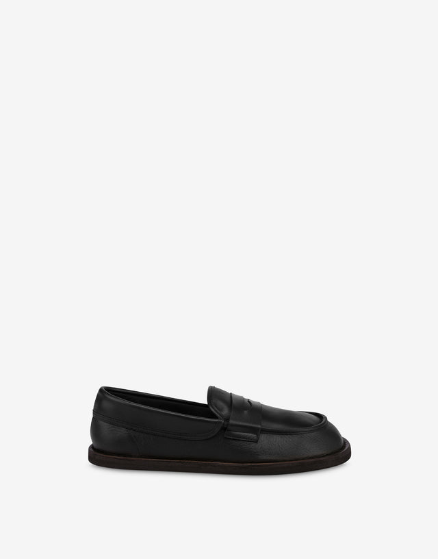 Loafers in calf leather Desert College Black Moschino 1