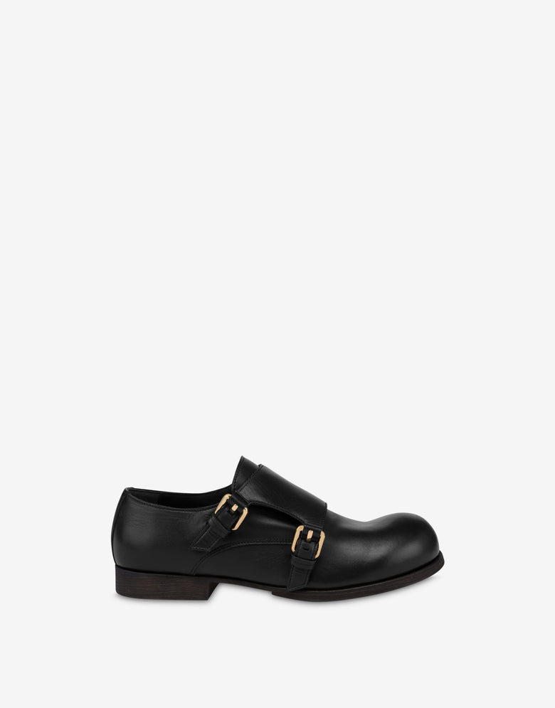Mocasines double monk strap Cobbler Negro Moschino 1