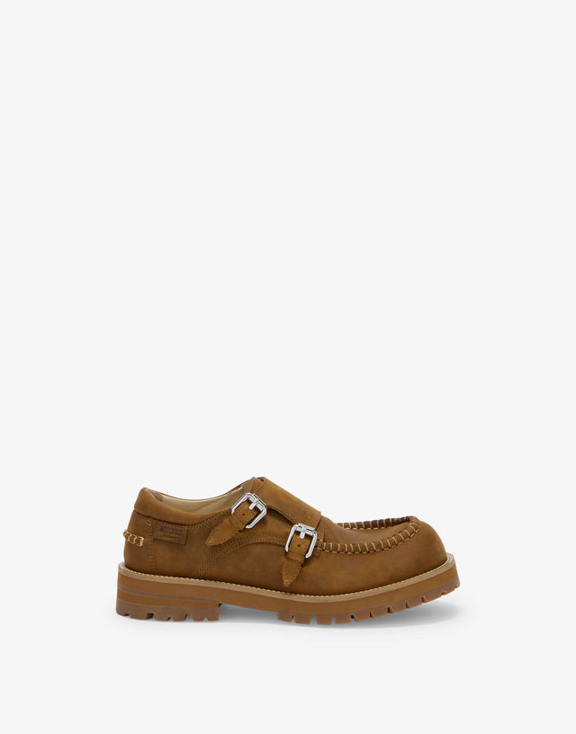 Derby shoes in aged calfskin Leather Moschino 1