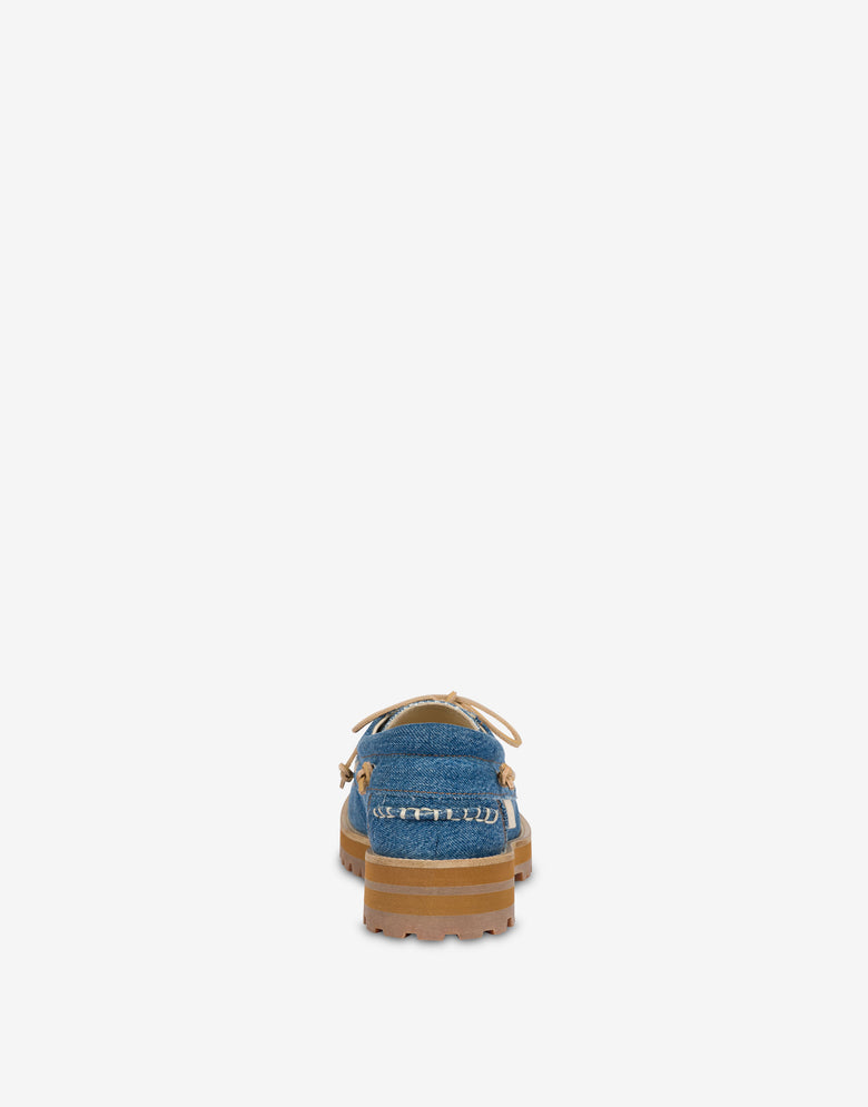 Mocasines náuticos de denim Blue Denim Moschino 2