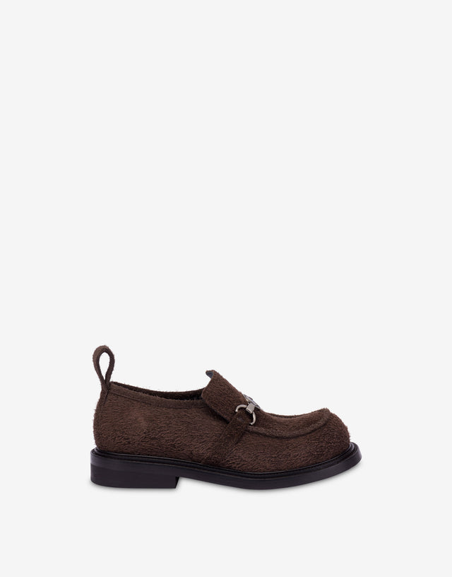 Mocasines universitarios de ante Marrón oscuro Moschino 1