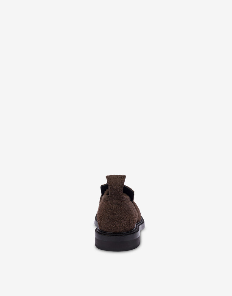 Suede college loafers Dark brown Moschino 2