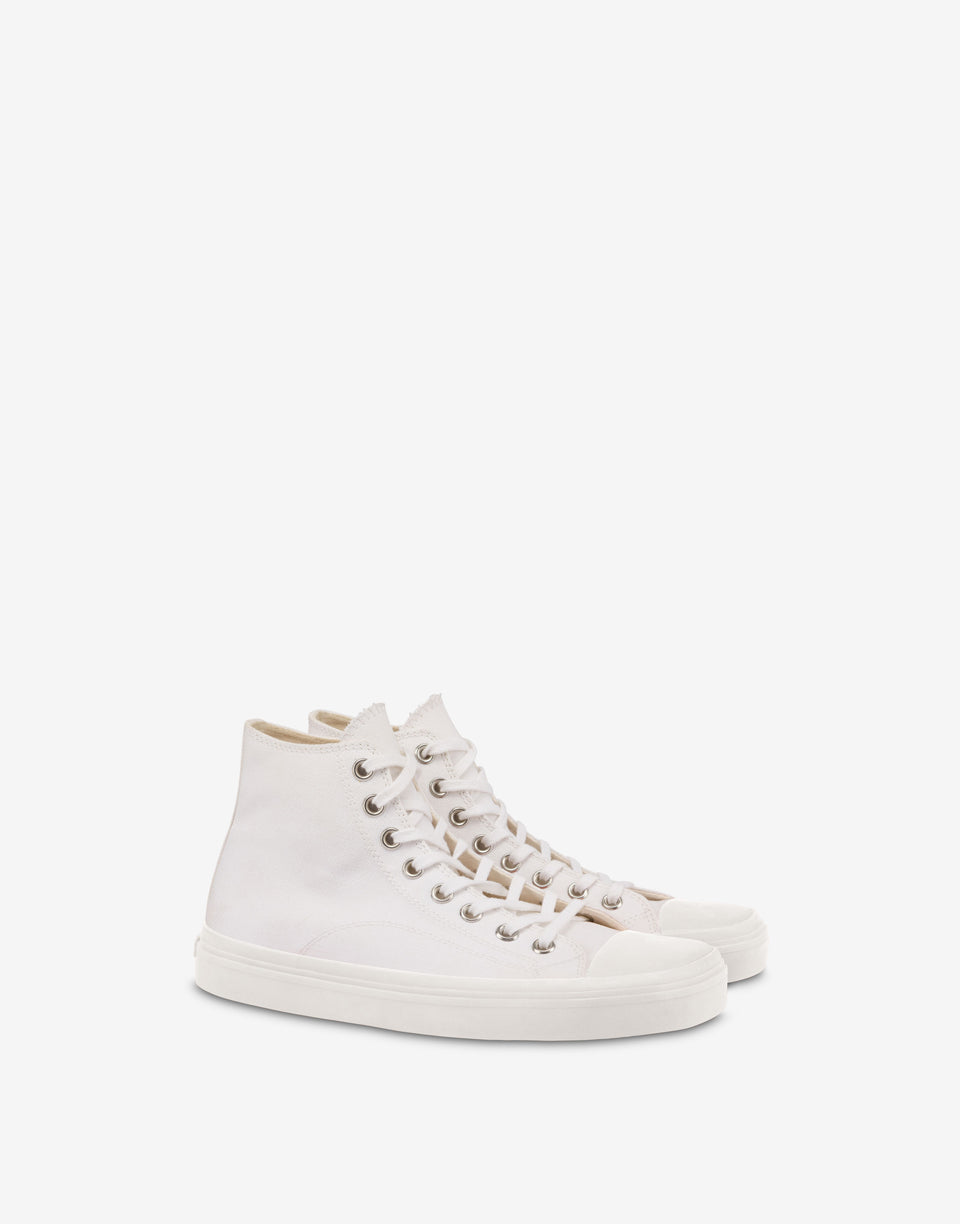 High canvas trainers White Moschino 0