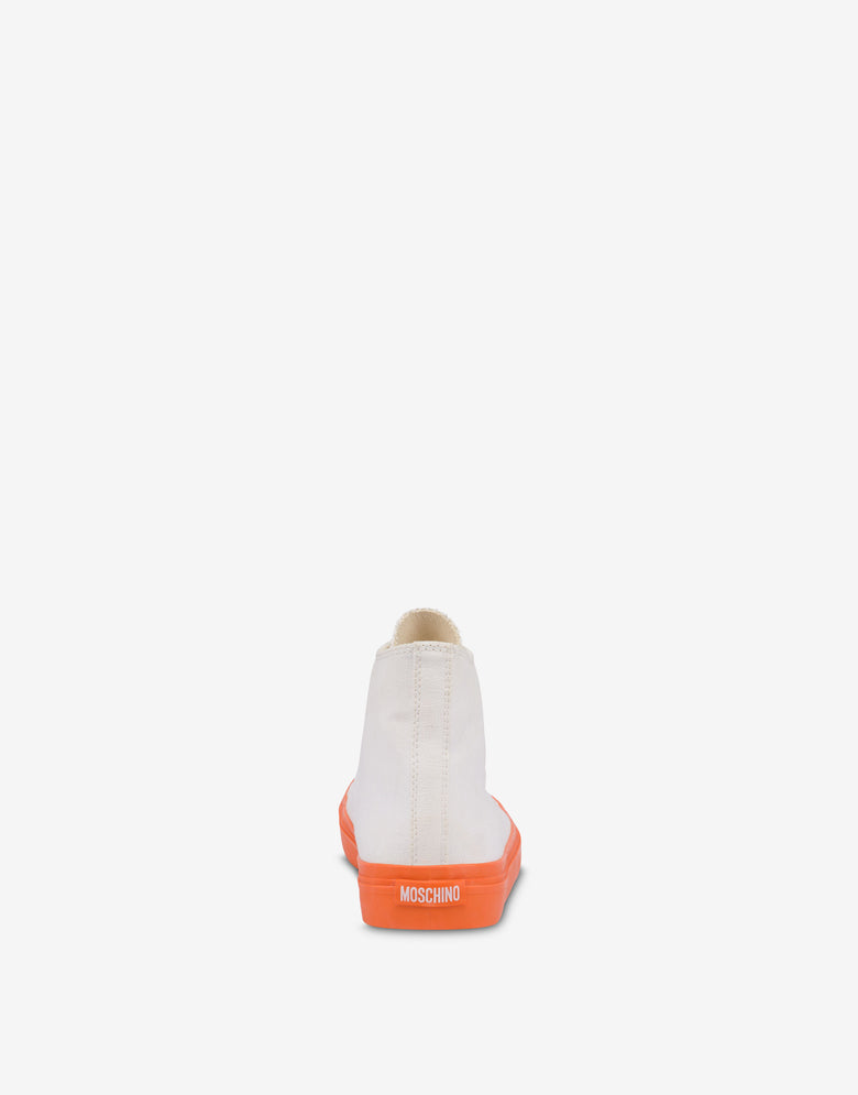 High-top sneakers in canvas Edge White Moschino 2