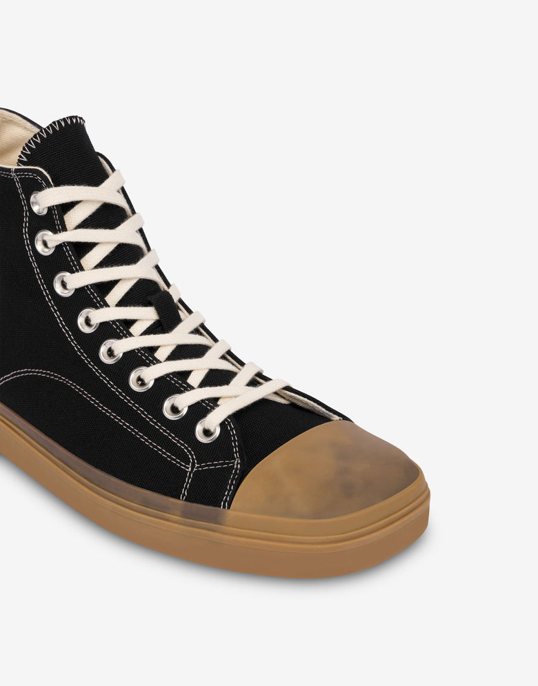 Zapatillas altas de lona Negro Moschino 3