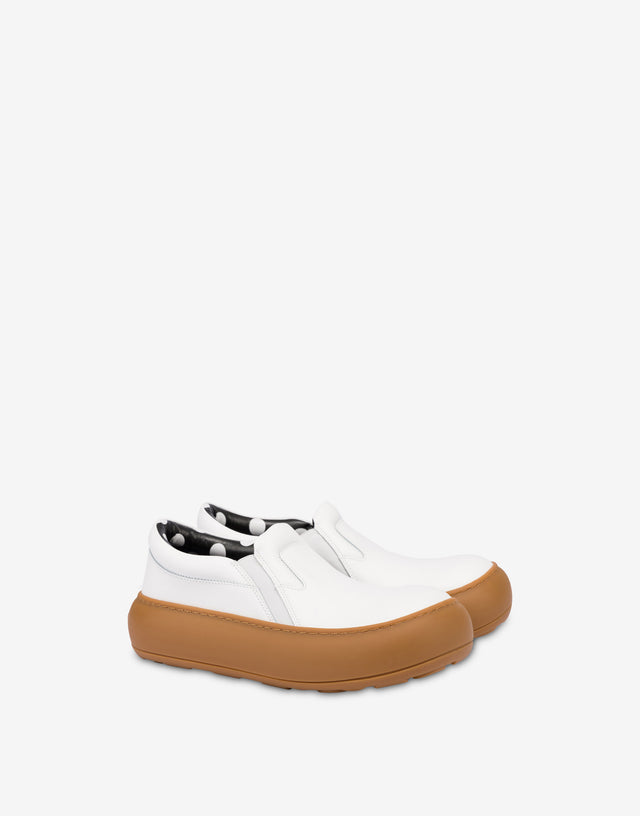 Calfskin slip-on trainers White Moschino 0
