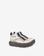 High-top sneakers in mesh, calfskin, and suede