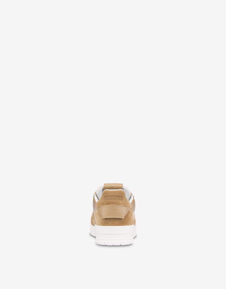 Zapatillas de piel de becerro y ante Beige Moschino 2