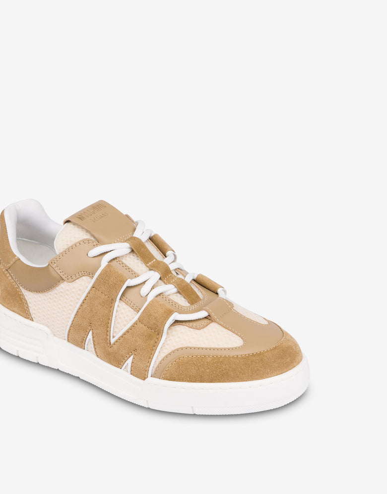 Zapatillas de piel de becerro y ante Beige Moschino 3