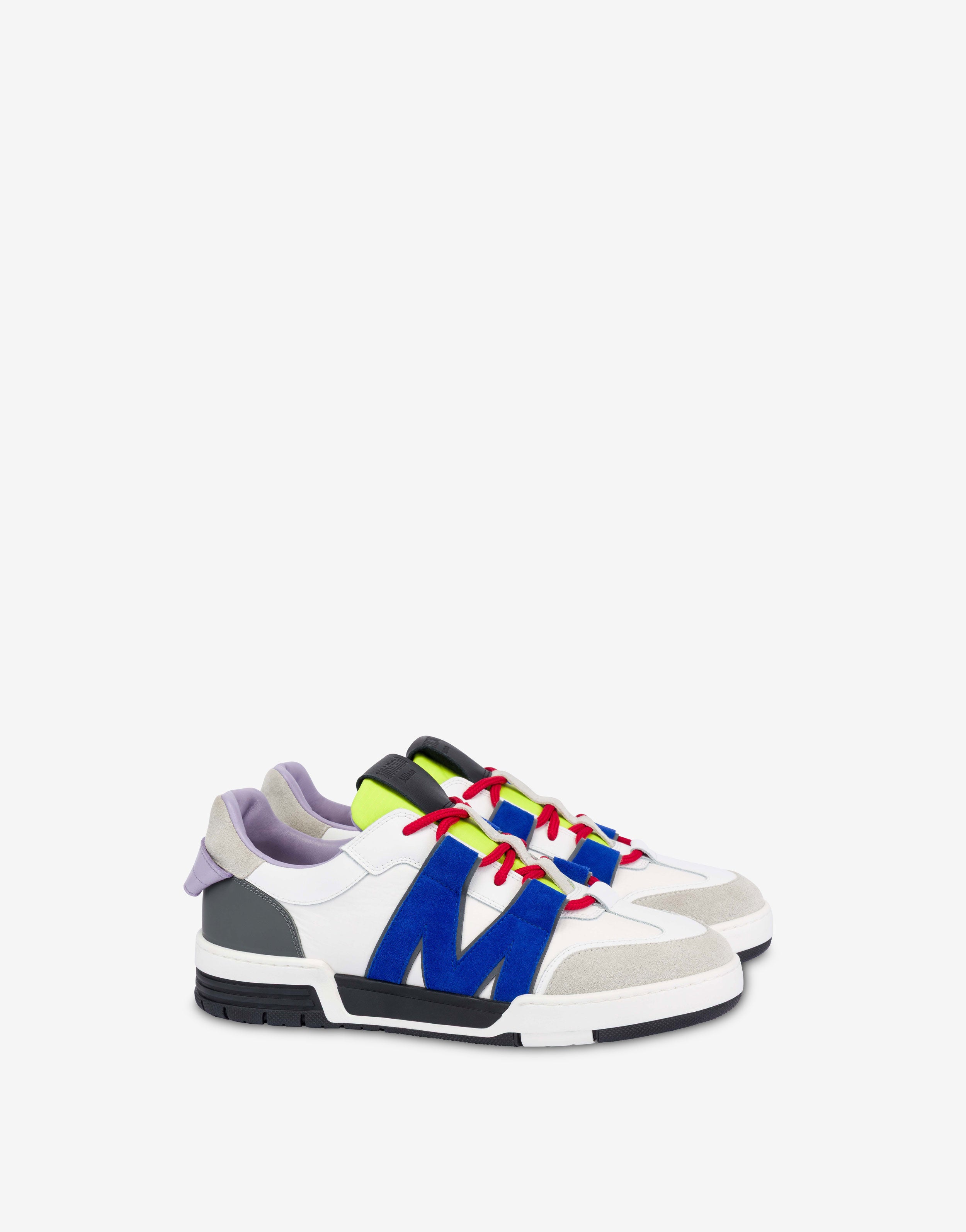 Zapatillas deportivas de piel de becerro y ante