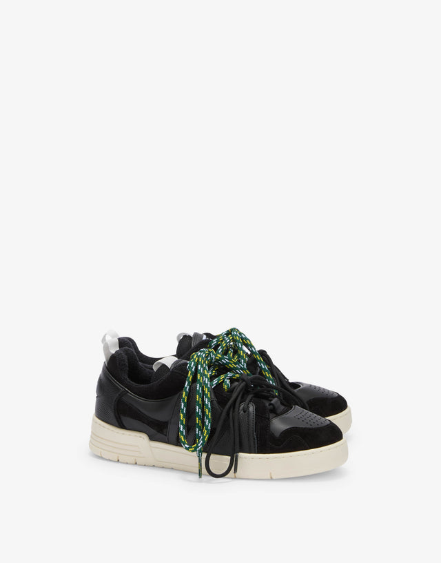 Sneakers made of calfskin and suede Black Moschino 0