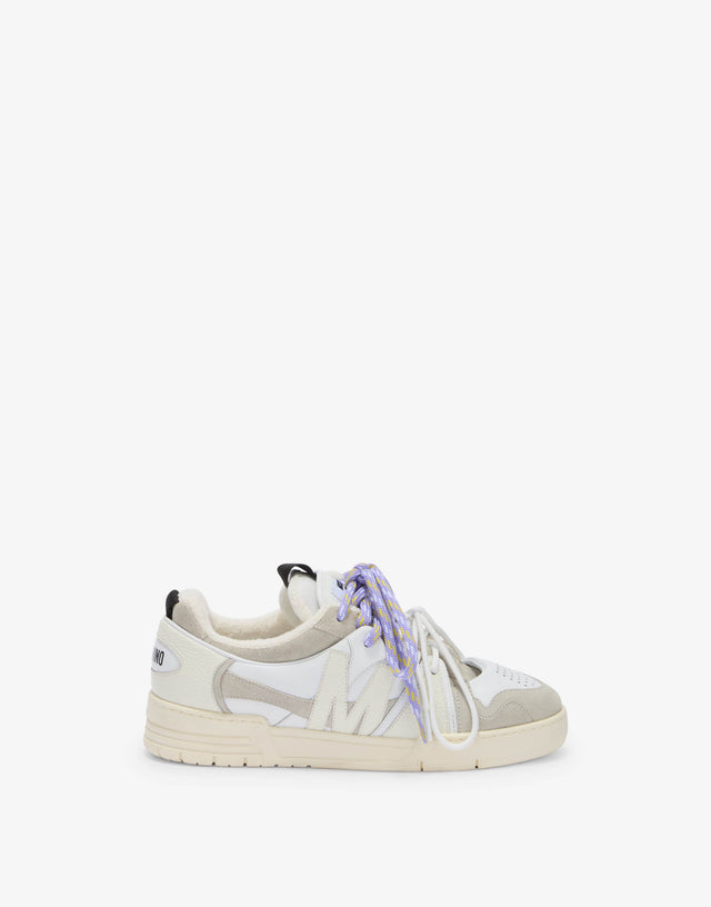Sneakers made of calfskin and suede White Moschino 1