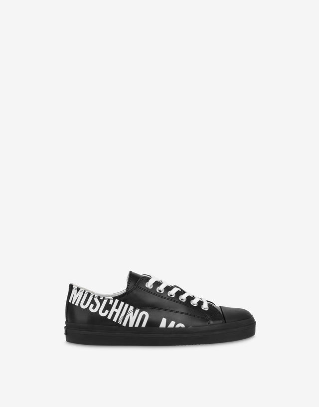 Printed calfskin sneakers Black Moschino 1