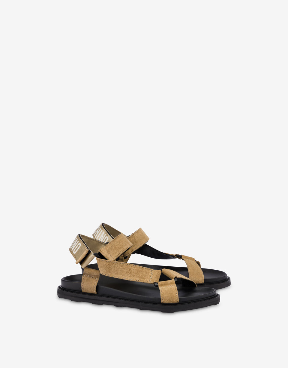 Calfskin sports sandals Beige Moschino 0