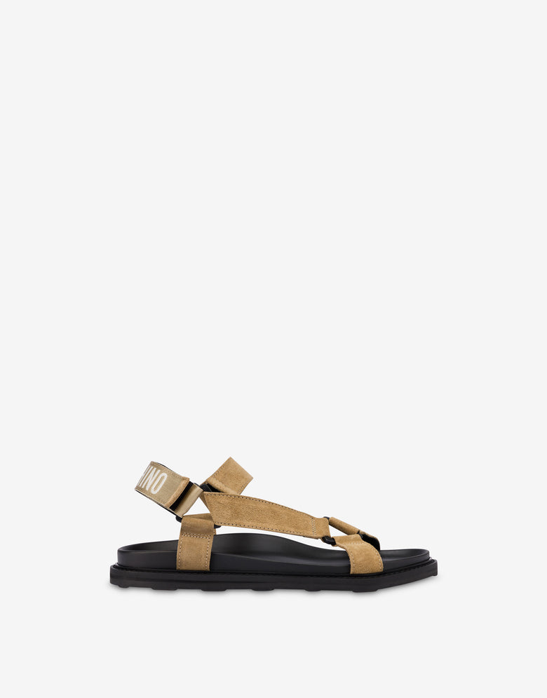 Calfskin sports sandals Beige Moschino 1