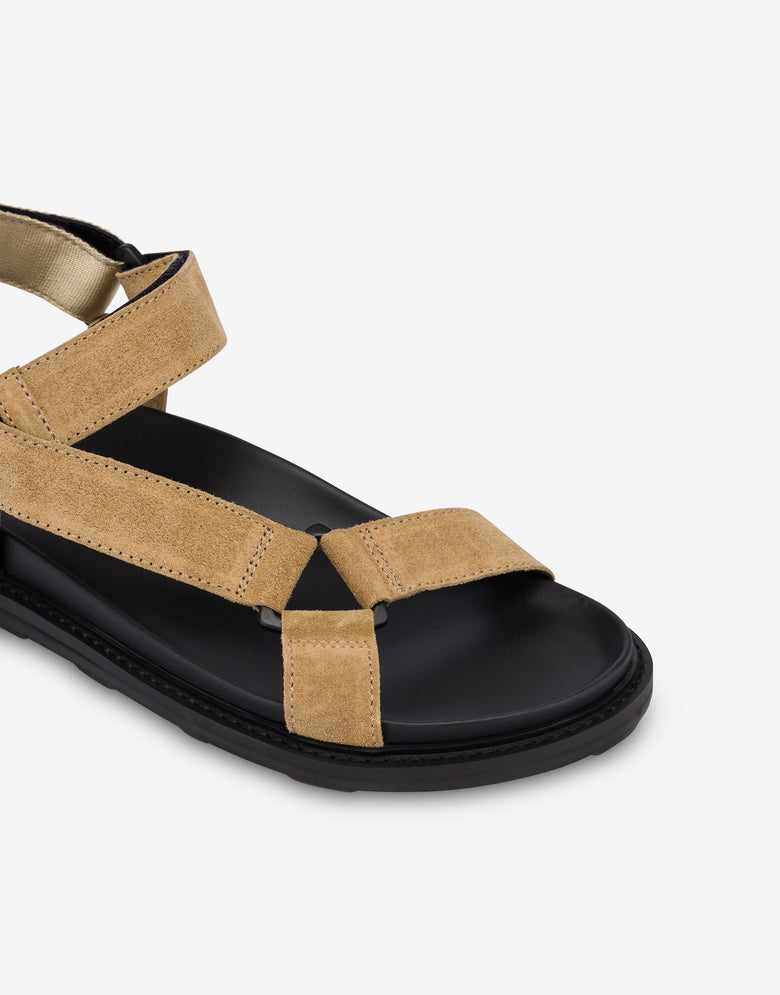 Calfskin sports sandals Beige Moschino 3