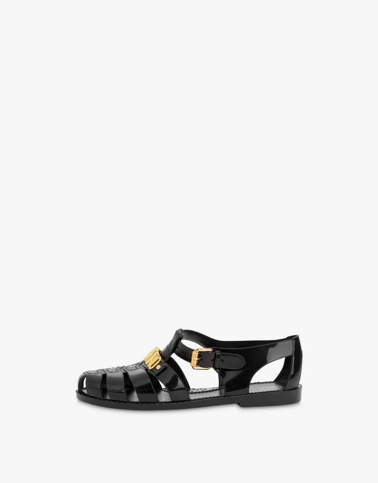Sandalias Jelly con logo Lettering Negro Moschino 1
