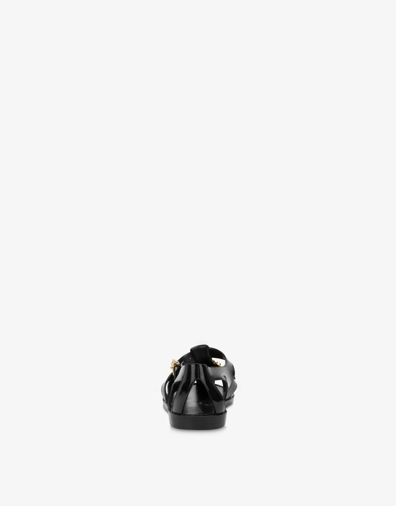 Sandalias Jelly con logo Lettering Negro Moschino 2