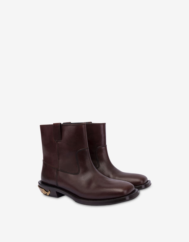 Botines de piel de becerro Marrón Moschino 0