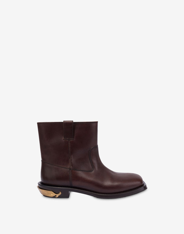 Botines de piel de becerro Marrón Moschino 1