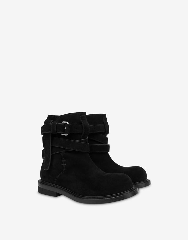 Botines de ante  Negro Moschino 0
