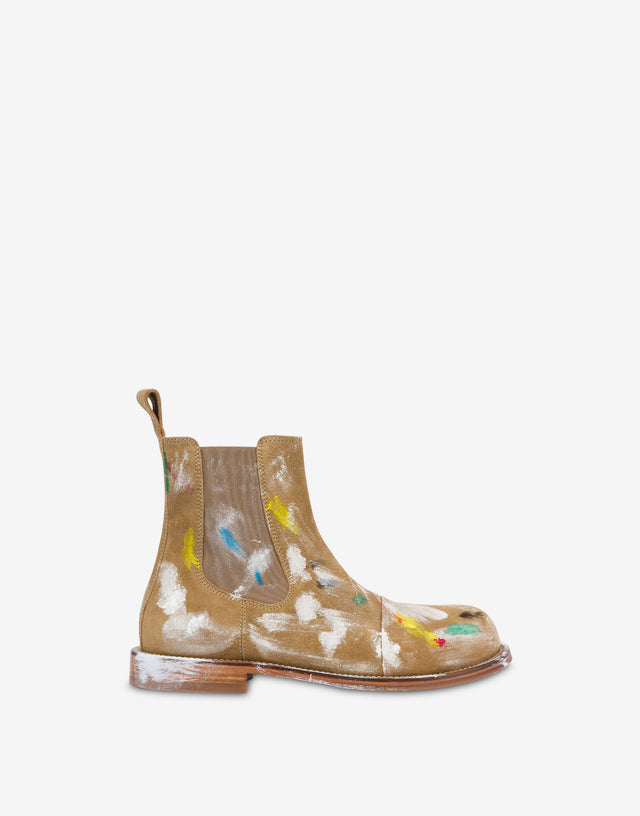 Suede Beatles boots Beige Moschino 1