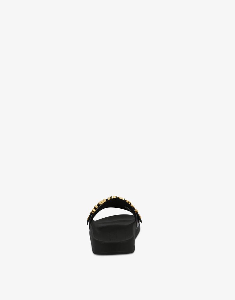 Chanclas de PVC con Logo Lettering Negro Moschino 2