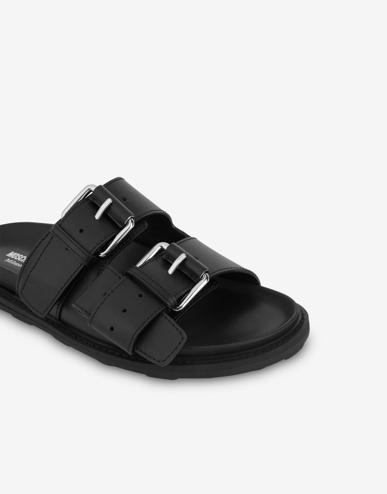 小牛皮凉鞋 黑色 Moschino 3