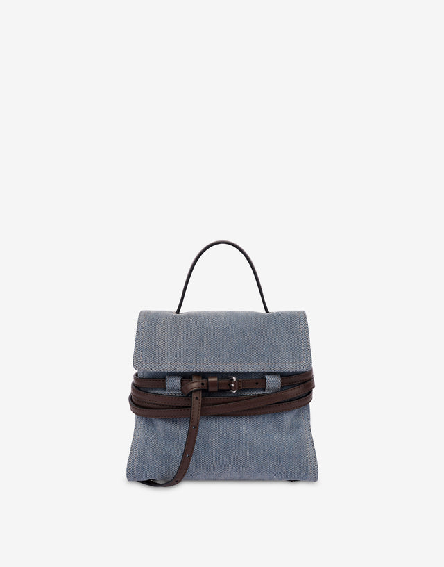 Bolso de mano pequeño Moschino Tie Me  Blue Denim Moschino 0