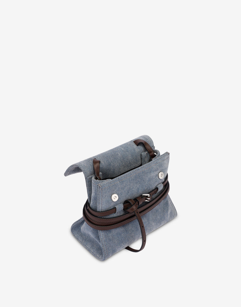 Bolso de mano pequeño Moschino Tie Me  Blue Denim Moschino 2
