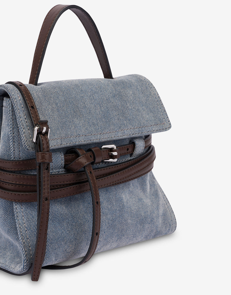 Bolso de mano pequeño Moschino Tie Me  Blue Denim Moschino 3