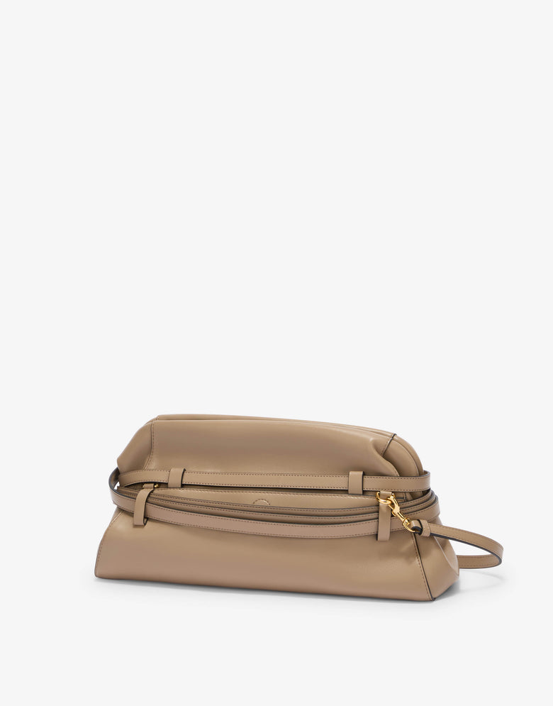 Moschino Tie Me Large Clutch Bag Nude Moschino 1