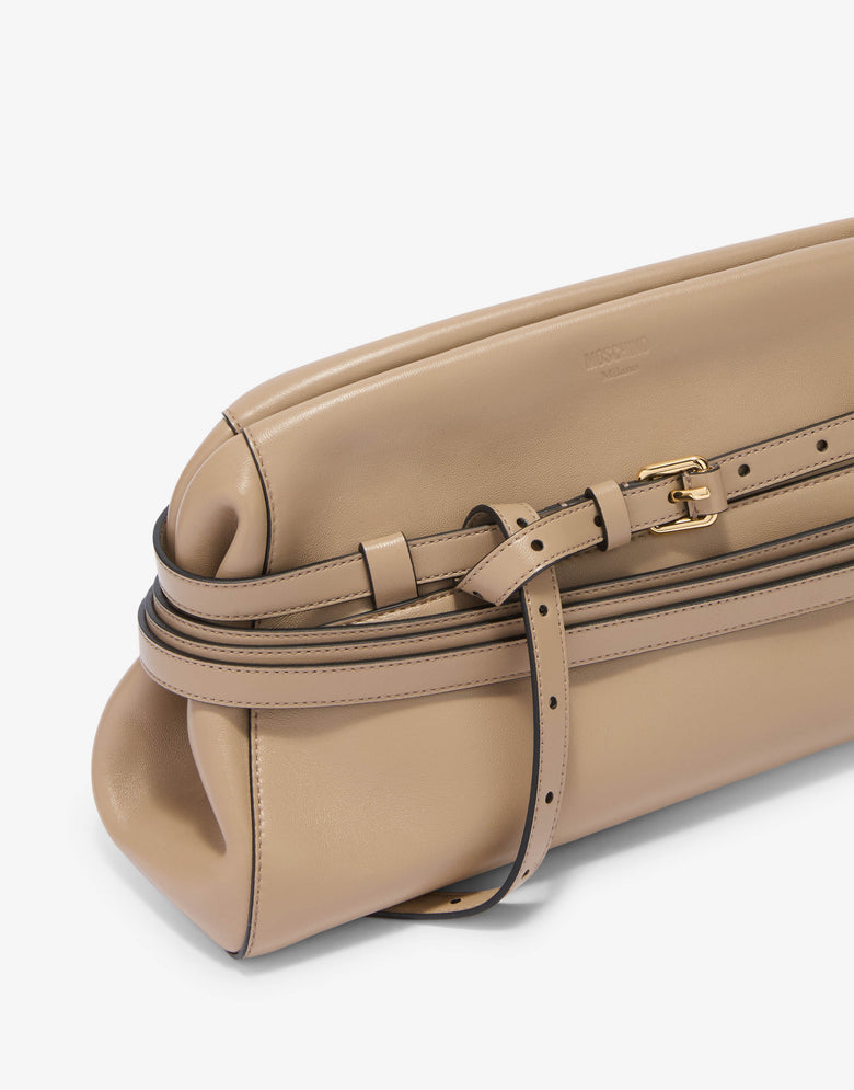 Moschino Tie Me Large Clutch Bag Nude Moschino 3