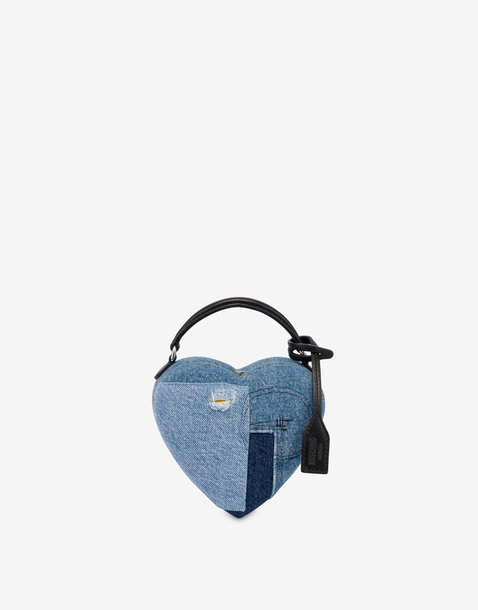 Bolso de mano mini Love Me Blue Denim Moschino 0
