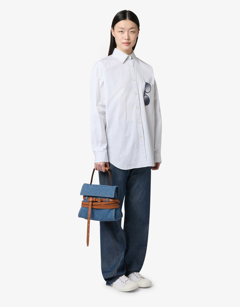 Moschino Tie Me Small Clutch Blue Denim Moschino 4