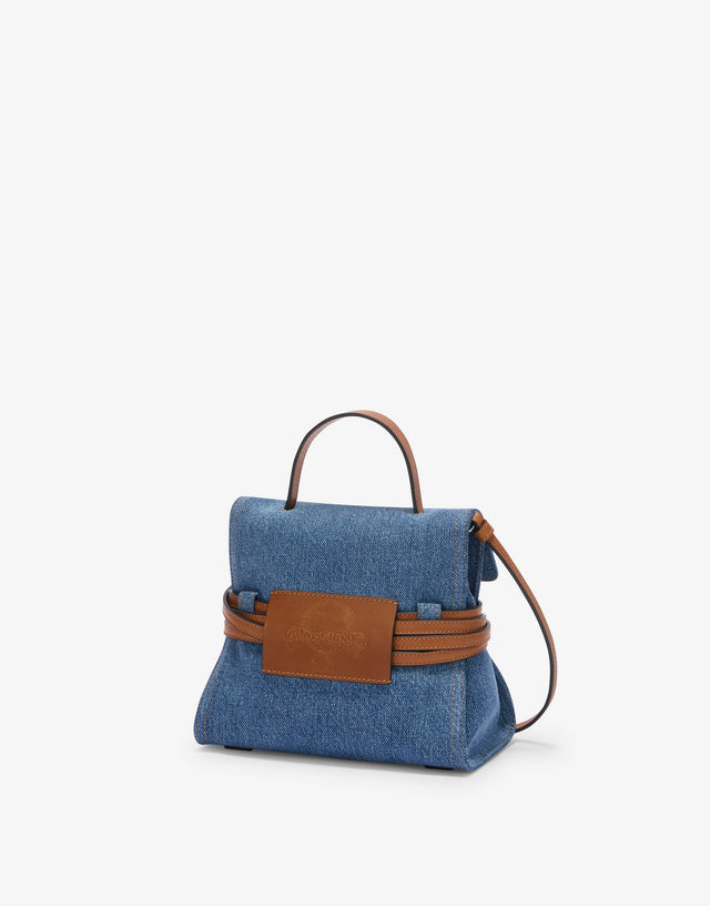 Bolso de mano pequeño Moschino Tie Me Blue Denim Moschino 1